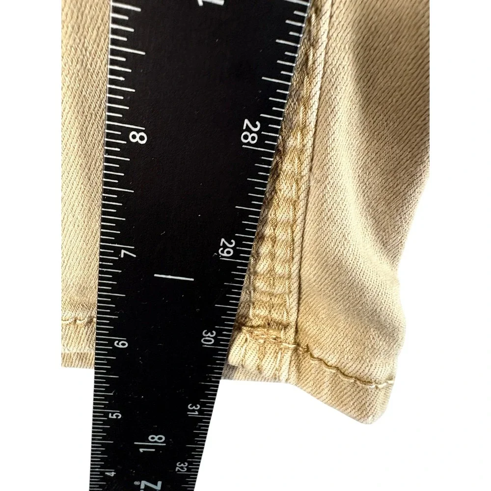 BKE Casuals Jake Straight Jeans Mens 33R Tan Khaki Denim Faded Rugged Workwear